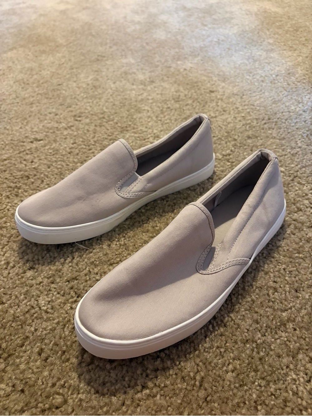 Slip-On Canvas Sneakers in Light Taupe